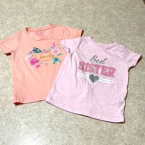 2. PRIMARK TODDLER GIRLS T-SHIRTS “BEST SISTER, & “LOVELY FLORAL PRINTS